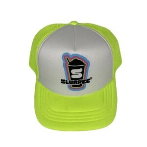 Slurpee 7-11 Trucker SnapBack Hat Cap Neon Yellow Green Mesh Limited Edition EUC